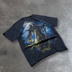 Vintage Grim Reaper T Shirt Death Graphic Print Black‎ Men's Tee